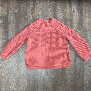 Girls pink heart knit sweater Old Navy size small (6/7)